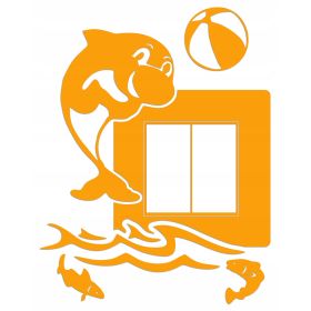 Naklejka welurowa ochronna na kontakt gniazdko NPW 210-08 L jasny pomarańcz