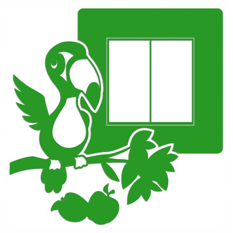 Naklejka welurowa ochronna na kontakt gniazdko NPW 210-11 L zielona