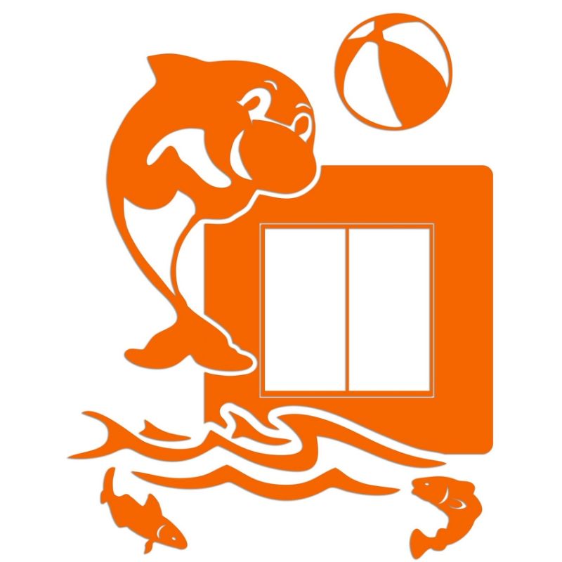 Naklejka welurowa ochronna na kontakt gniazdko NPW 210-08 L pomarańczowy