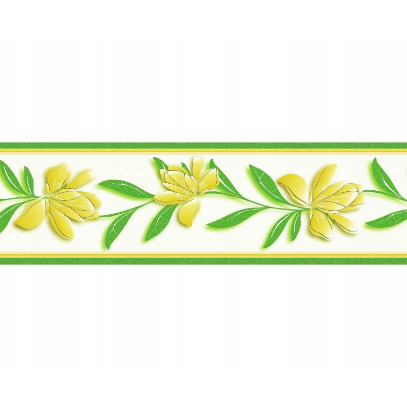 PASEK OZDOBNY DEKORACYJNY BORDER SAMOPRZYLEPNY 58 ŻÓŁTE KWIATY