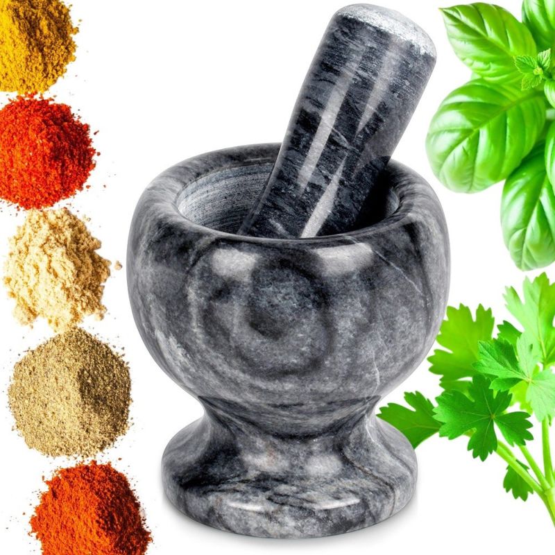 GRANITOWY Moździerz do rozdrabniania przypraw, ziół, orzechów, pesto