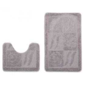Turecki komplet łazienkowy dywanik 2 częściowy JASNY SZARY