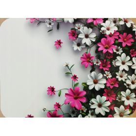 PODKŁADKA MATA STOŁOWA LAMINOWANA NA STÓŁ RÓŻOWO- BIAŁE KWIATY