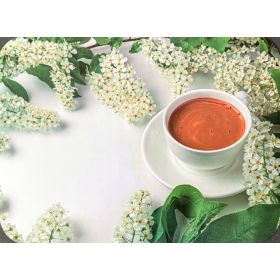 PODKŁADKA MATA STOŁOWA LAMINOWANA NA STÓŁ KAWA BIAŁE KWIATY