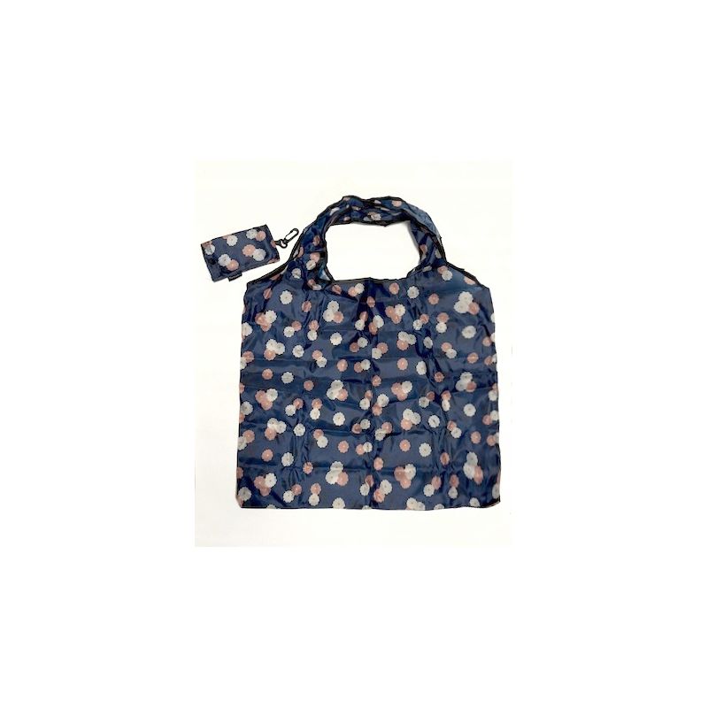 TORBA SKŁADANA EKO SOFT ZAKUPY GRANAT TŁO DROBNE KWIATKI