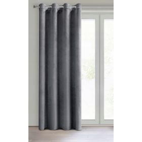 Zasłona 140 x 250 Dekoracyjna Welwet Melanie GRAFIT na przelotkach szara