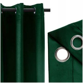 Zasłona 140 x 250 Dekoracyjna Velvetowa Giorgia na przelotkach ZIELONA
