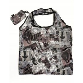 TORBA SKŁADANA EKO SOFT ZAKUPY CZARNA BIAŁA GAZETA