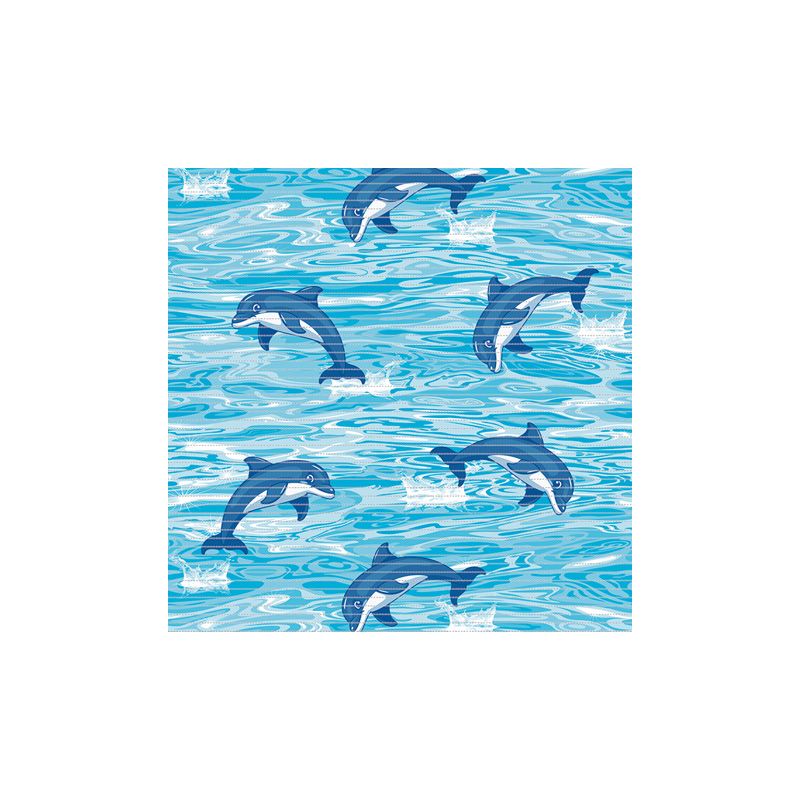 Dywanik Mata Antypoślizgowa łazienka 65x10 cm 150A NIEBIESKA DELFINY