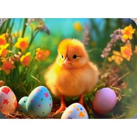 PODKŁADKA MATA STOŁOWA LAMINOWANA NA STÓŁ WIELKANOC KURCZAK PISANKI