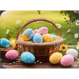 PODKŁADKA MATA STOŁOWA LAMINOWANA NA STÓŁ WIELKANOC KOSZYK PISANKI ŁĄKA