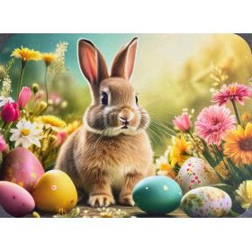 PODKŁADKA MATA STOŁOWA LAMINOWANA NA STÓŁ WIELKANOC ZAJĄC W JAJKACH