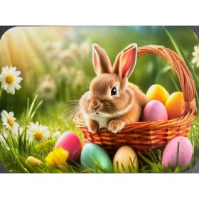 PODKŁADKA MATA STOŁOWA LAMINOWANA NA STÓŁ WIELKANOC ZAJĄC W KOSZYKU