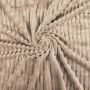 Koc narzuta Mikrofibra Pluszowy 200x220 TŁOCZONY PASY BEŻ KREM