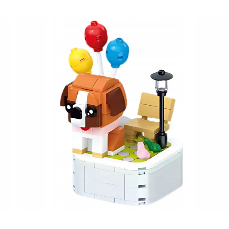 Klocki konstrukcyjne zestaw klocków Brązowy Piesek 199 elementów Bernardyn