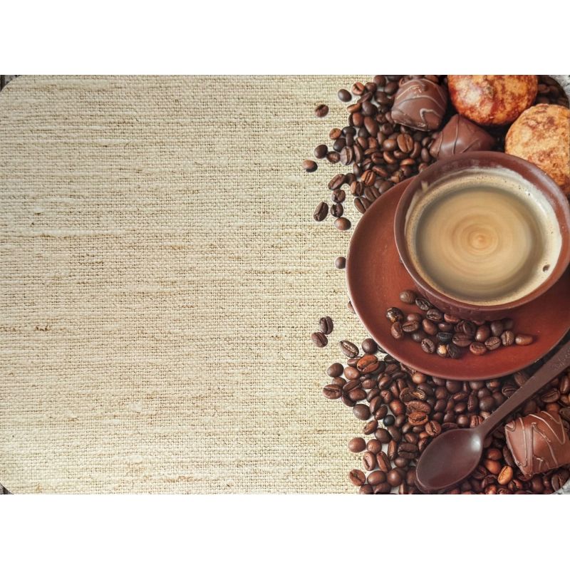 PODKŁADKA MATA KORKOWA NA STÓŁ 28.5 x 39.1 FILIŻANKA BRĄZ KAWA