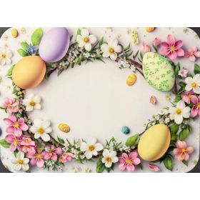 PODKŁADKA MATA STOŁOWA LAMINOWANA NA STÓŁ WIELKANOC WIANEK KWIATY PISANKI