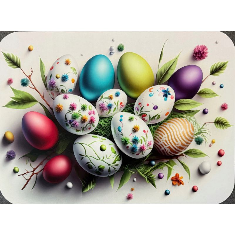 PODKŁADKA MATA STOŁOWA LAMINOWANA NA STÓŁ WIELKANOC BUKIET PISANEK