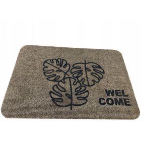 Wycieraczka 40x60 mata antypoślizgowa Beż Brąz Welcome Monstera
