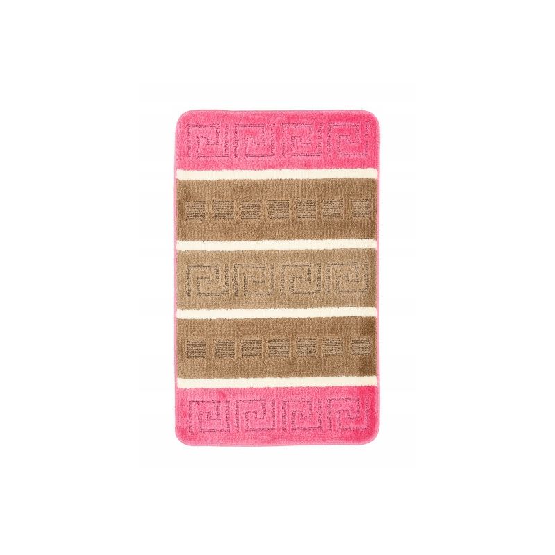 Turecki komplet łazienkowy dywanik 1cz różowo - brązowy grecki