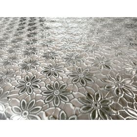 CERATA koronkowa OBRUS KORONKA SAME SREBRNE KWIATKI na wymiar