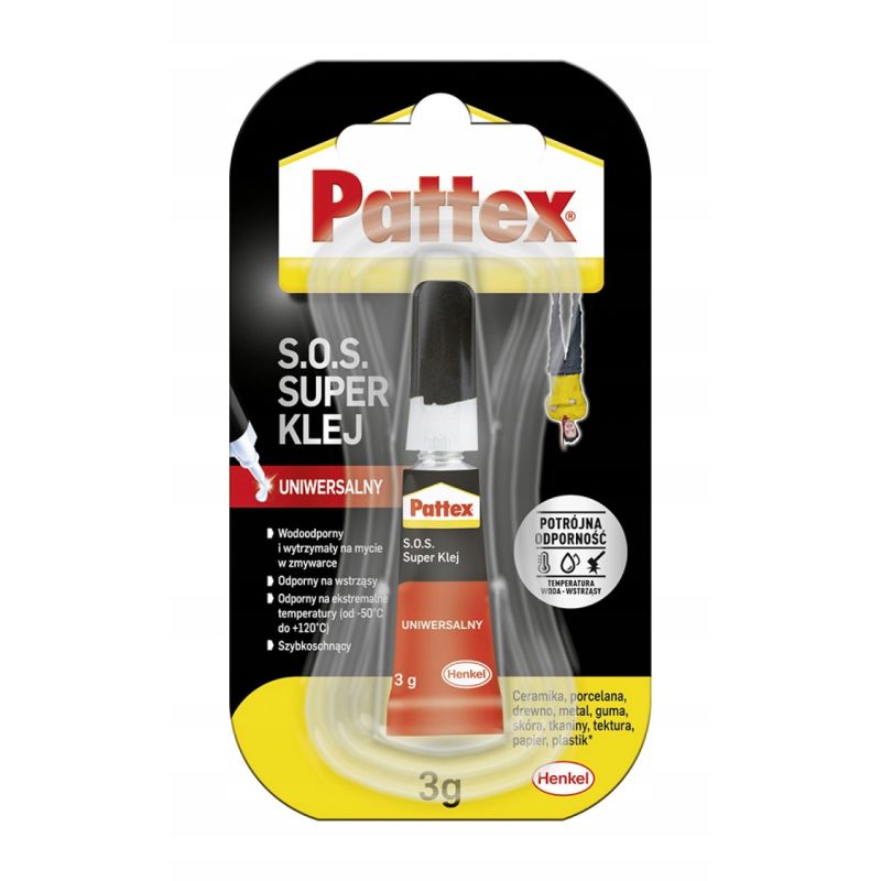 Pattex S.O.S. 3g Klej błyskawiczny uniwersalny szybkoschnący bezbarwny
