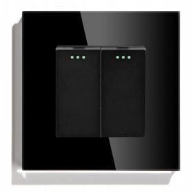 Nowoczesny włącznik szklany mechaniczny światła podwójny czarny