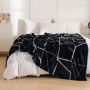 Koc narzuta Mikrofibra Czarny Biały Ciepły 160x200 miękki LEKKI Inger