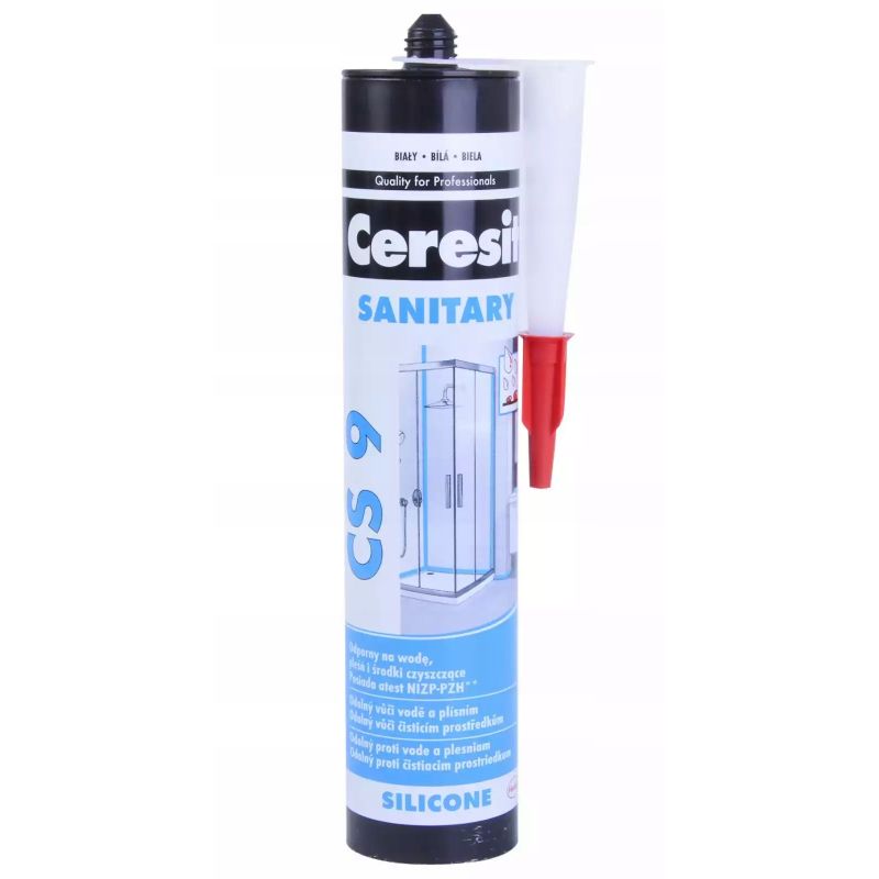 Ceresit CS 9 silikon sanitarny 280ml BIAŁY elastyczny odporny na wilgoć