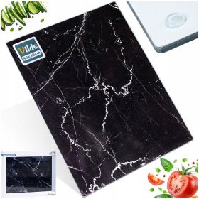 Deska szklana do krojenia serwowania 40x30 cm szkło hartowane czarny marmur