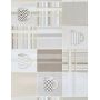 TAPETA 9127-02 KAFELKI PŁYTKI KREM BEŻ BIEL Kubki Filiżanki Kuchnia Winyl