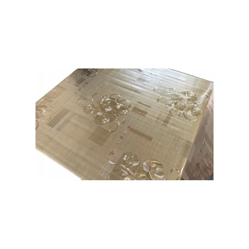 OBRUS CERATA GRUBA NA WYMIAR ZŁOTA Połysk BUKIETY RÓŻ