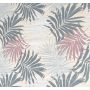 OBRUS CERATA GRUBA NA METRY Krem Szara Biel Róż Pastelowe Liście Palm