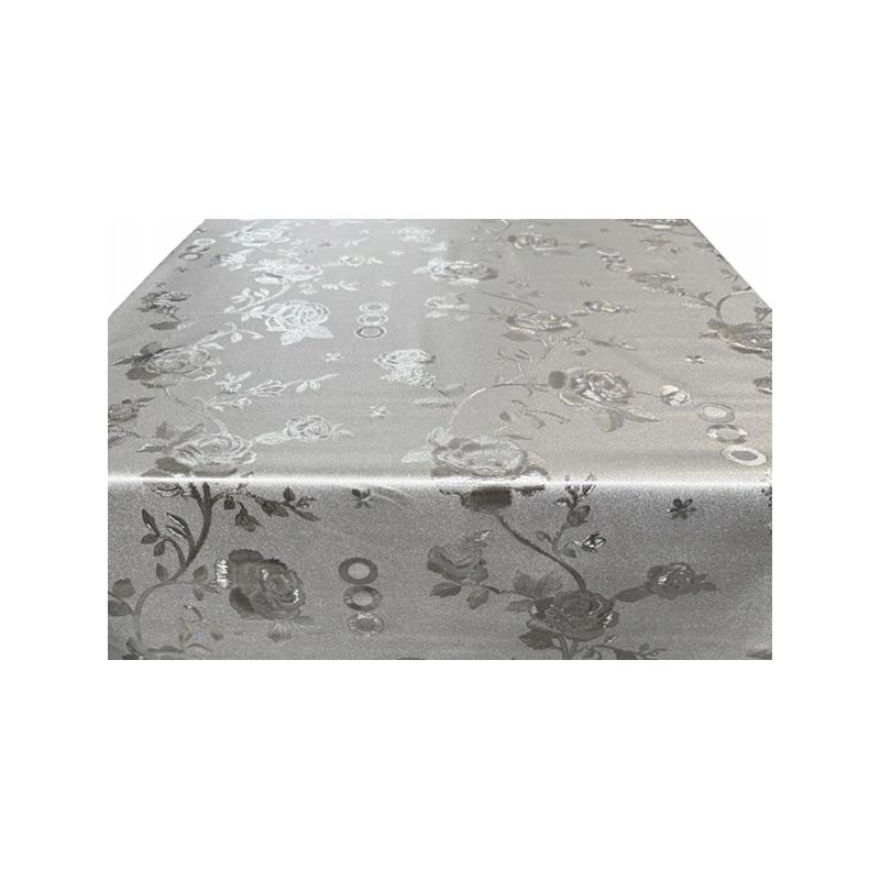 OBRUS CERATA GY Elegancka SREBRNA Róże Wzór z boku NA METRY