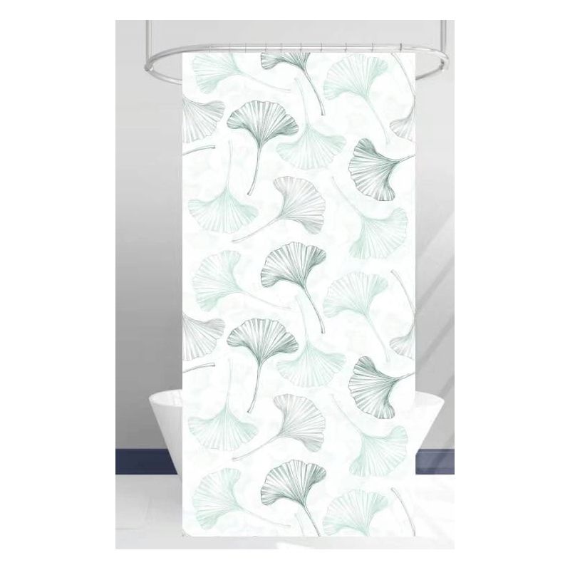 GRUBA ZASŁONA PRYSZNICOWA POLIESTROWA 180cm x 180 BIAŁA ZIELEŃ