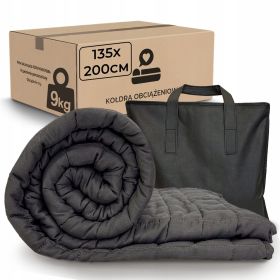 Kołdra 135x200 Sensoryczna Obciążeniowa Antystresowa Całoroczna Szara 9kg