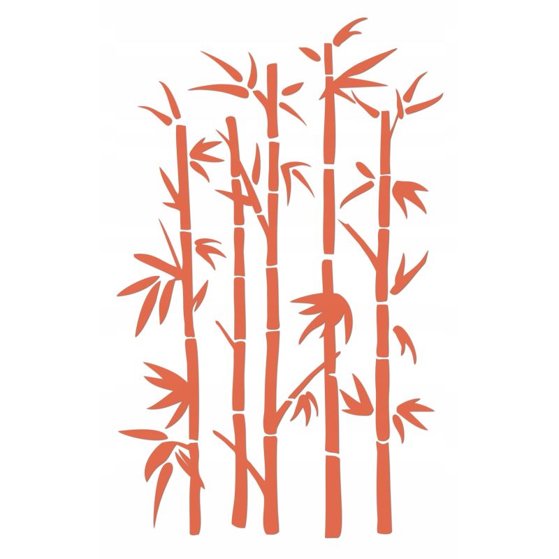 Naklejka welurowa dekoracja na ścianę Bambus NW 42.70-01P Łososiowy