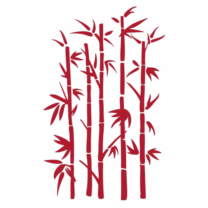 Naklejka welurowa dekoracja na ścianę Bambus NW 42.70-01P Czerwony