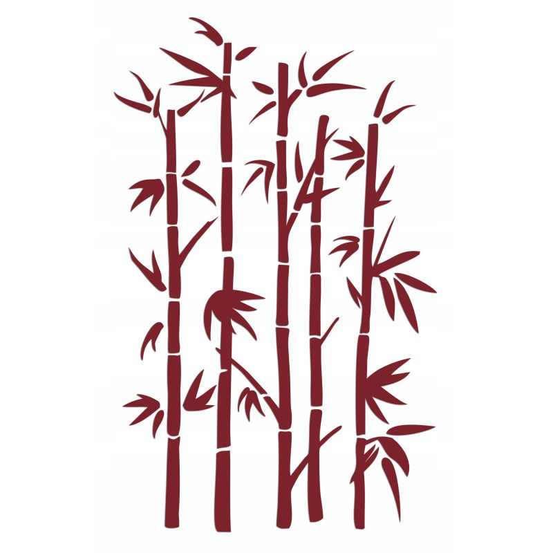 Naklejka welurowa dekoracja na ścianę Bambus NW 42.70-01L Bordowy