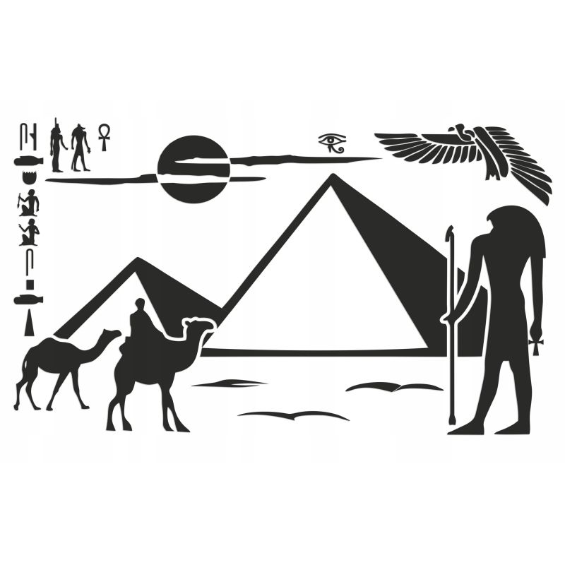 Naklejka welurowa dekoracyjna na ścianę Egipt Piramidy NW 42.70-05 Czarny