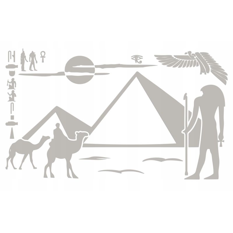 Naklejka welurowa dekoracyjna na ścianę Egipt Piramidy NW 42.70-05 Szary