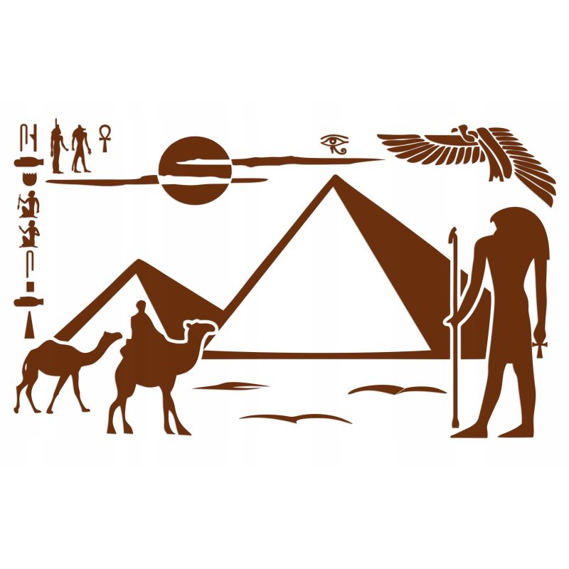 Naklejka welurowa dekoracyjna na ścianę Egipt Piramidy NW 42.70-05 Brązowy