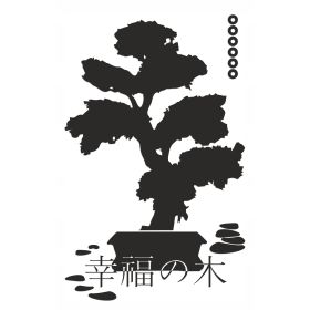 Naklejka welurowa dekoracja na ścianę Bonsai NW 42.70-03 Czarny