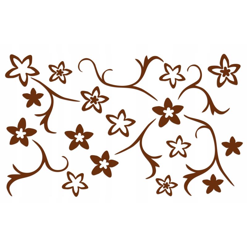 Naklejka welurowa dekoracyjna na ścianę Kwiatowa mozaika brązowy