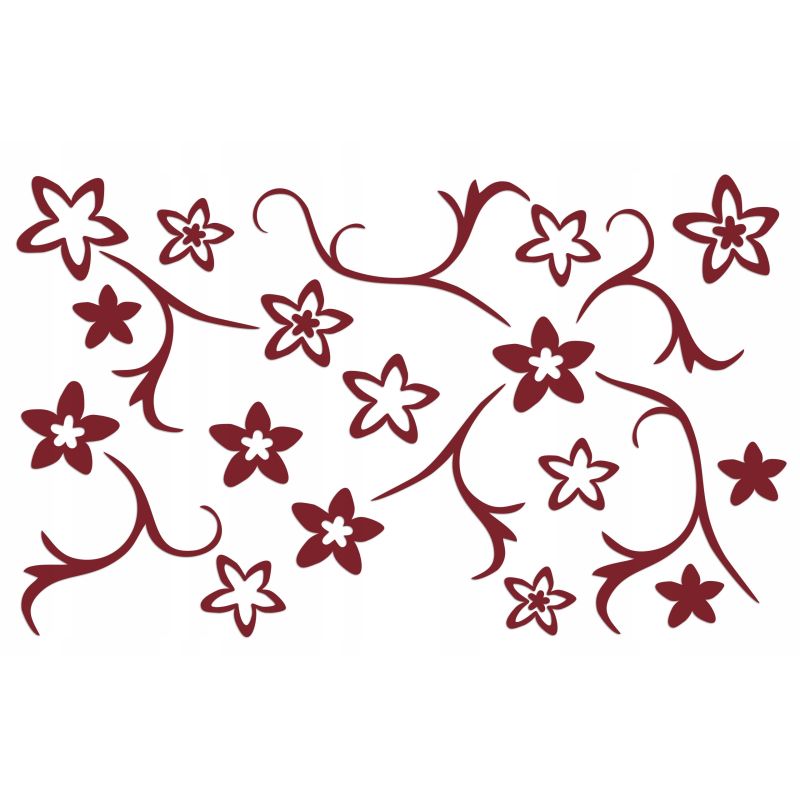 Naklejka welurowa dekoracyjna na ścianę Kwiatowa mozaika bordowy