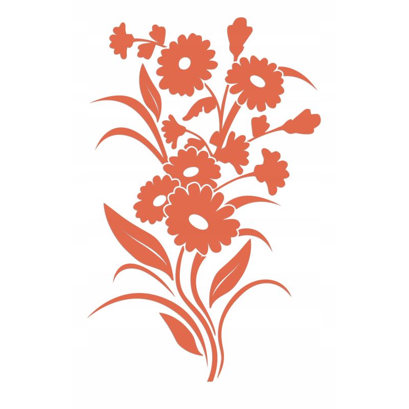 Naklejka welurowa dekoracyjna na ścianę Bukiet kwiatowy brzoskwiniowy