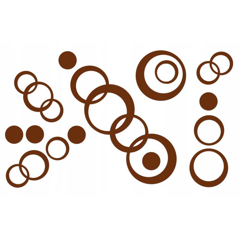 Naklejka welurowa dekoracyjna na ścianę Koła NW.42.07-08 czarny