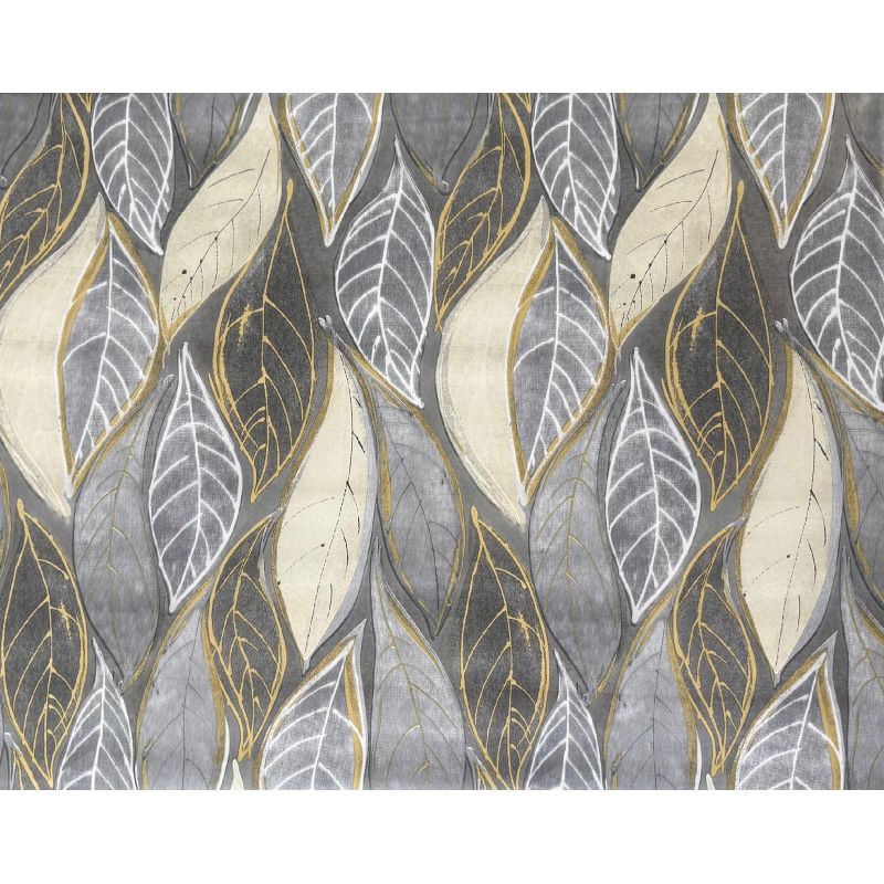 OBRUS CERATA GRUBA NA METRY Szare Złote Kremowe Liście