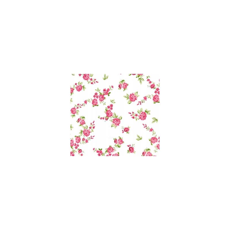 OBRUS CERATA GRUBA NA METRY BIAŁA W CZERWONO RÓŻOWE RÓŻE