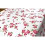 OBRUS CERATA GRUBA NA METRY BIAŁA W CZERWONO RÓŻOWE RÓŻE